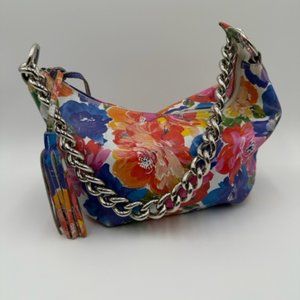 Maurizio Taiuti Bright Floral Leather Shoulder Bag